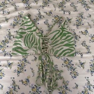 green print swim top